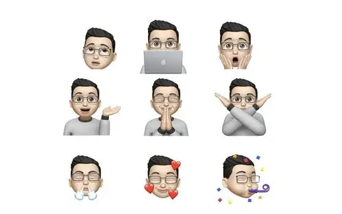 全新memoji登场 这次版本中加入了9个新的memoji,包括生气,看上去,打