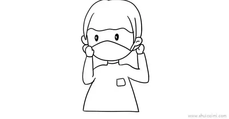 戴口罩儿童画怎么画戴口罩简笔画简单