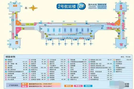 下图为截止2014年首都机场t2平面图,可按图进行查找.
