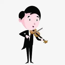 卡通拉小提琴的人物设计