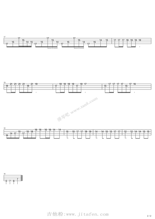 beyond《冷雨夜(bass solo)》贝斯谱_c调中级版_贝斯-吉他粉