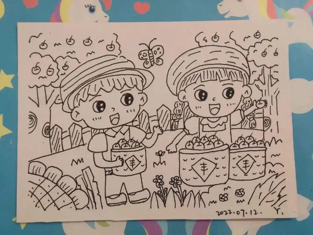 简笔画|秋天,丰收的季节 万能背景临摹