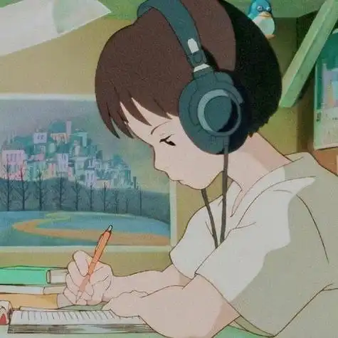 认真学习的卡通二次元头像