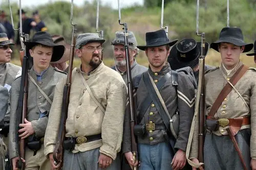 南北战争,远景,内战,上方,灰色,制服,南部联邦,叛逆,蓝色,扬基