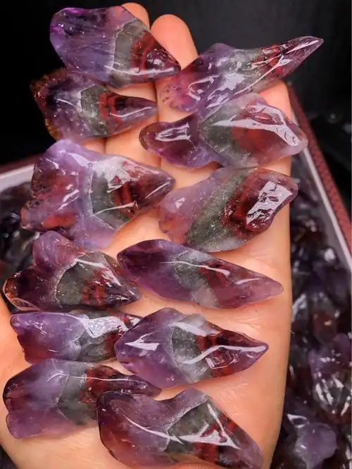 天然极光auralite23骨干水晶原矿原石摆件吊坠包含23种矿物质