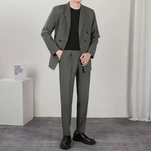 高级感休闲西服套装男士时尚潮流ins帅气小西装2024春秋宽松外套