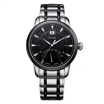 古尊golgen 石英表 运动休闲系列 经典款式 男士手表 男表 黑面钢带