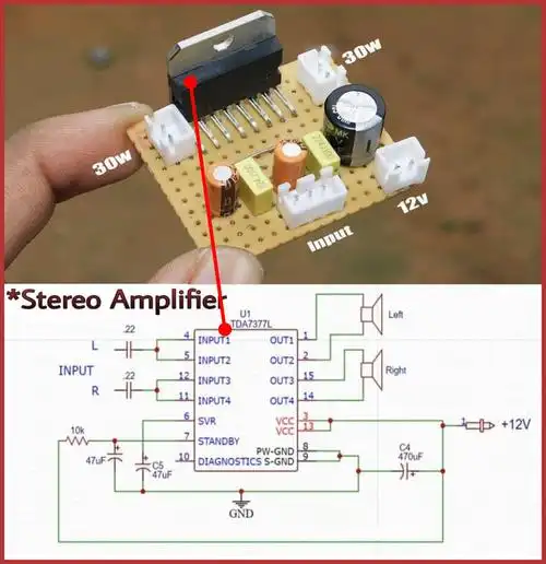 用tda7377做一款立体声功放