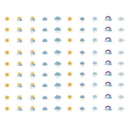 晴雨表天气预报符号网红手账贴纸装饰小图案儿童贴贴画