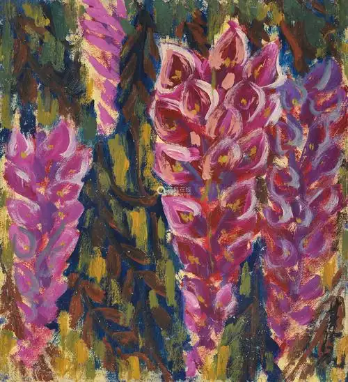 林风眠近现代紫藤油画