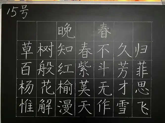 2020年龙华区第二学区教师粉笔字比赛 写美篇          一等奖作品