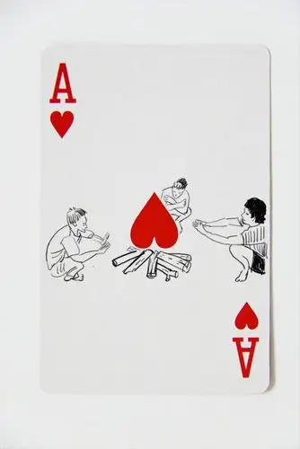 一张扑克牌红桃a,在画家的眼中也可以是这个样子的!是馋了还是饿了?