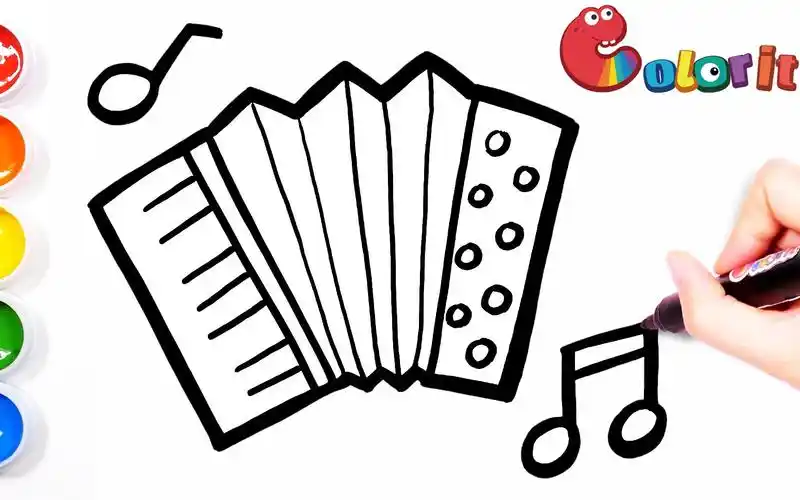 简笔画你见过手风琴吗它就好像是便携的钢琴