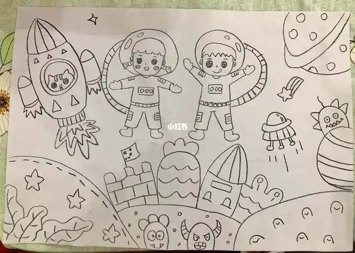 幼师考编简笔画太空之旅