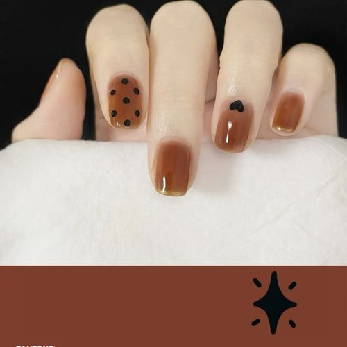 玳瑁咖穿戴美甲2021新色手工定制显白美甲小美莉穿戴甲