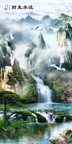 玄关系列-高山流水 流水生财