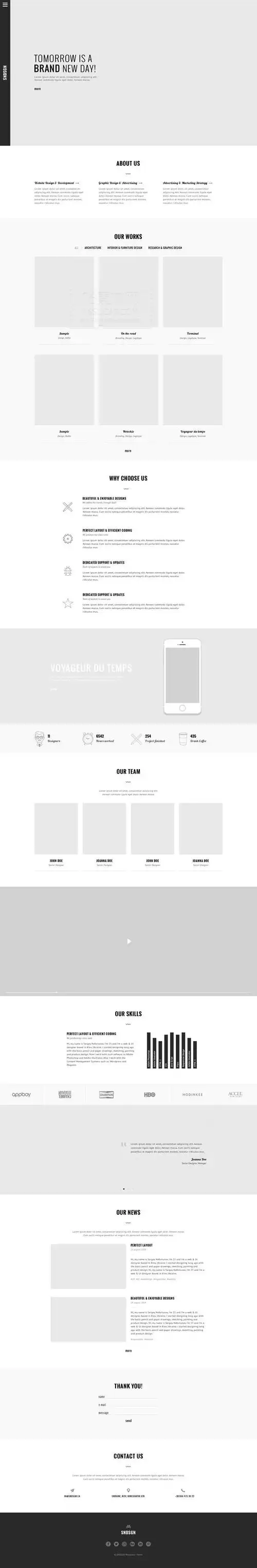 简洁网页模板psd分层素材