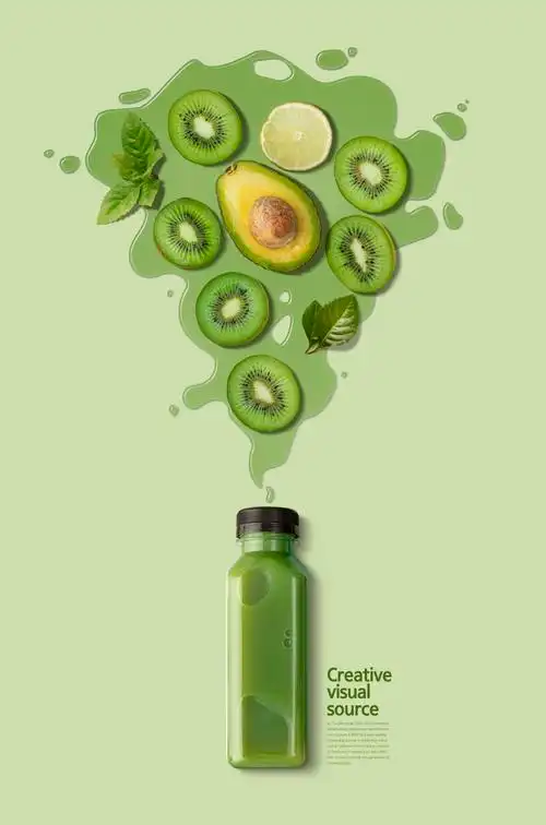 创意果汁饮料水果蔬菜汁海报psd模板素材 creative juice sale poster