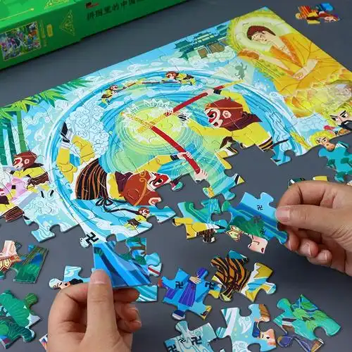 西游记进阶拼图6岁以上8一10岁7男女孩儿童益智100200片国潮玩具