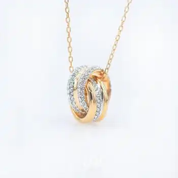 swarovski/施华洛世奇玫瑰金时尚转运圈女士水晶项链5240525 玫瑰金色