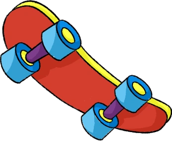 卡通简单红色滑板图片