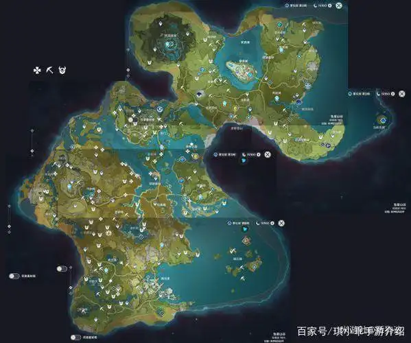 《原神》提瓦特大陆全资源标注 圣遗物,矿及野怪地点