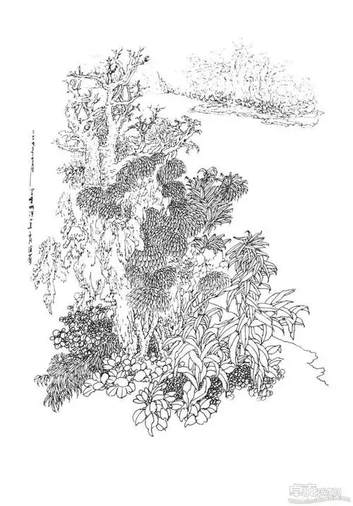 风景树速写线描钢笔画赞评论更多