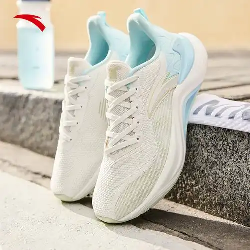 安踏跑步鞋女夏季网面透气减震中考跑鞋女款跑步鞋