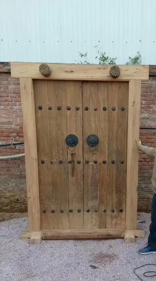 老榆木家具 榆木实木双开老式大门 别墅古建筑四合院通用