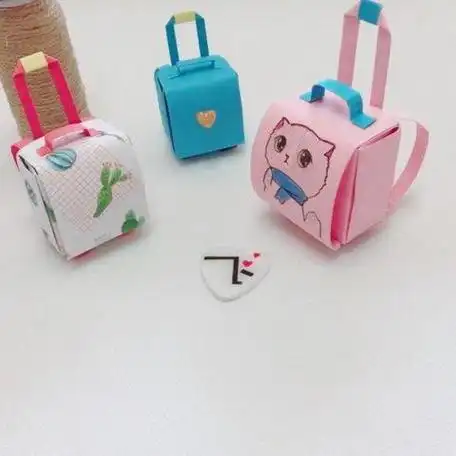 二折纸登山儿童手工制作儿童折纸小书包的图解教程小学生手工折纸书包