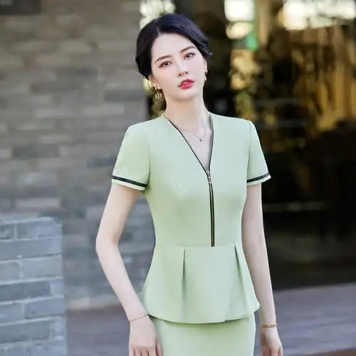 高端职业套装女夏足疗工作服套装养生师美容spa桑拿按摩沐足工衣