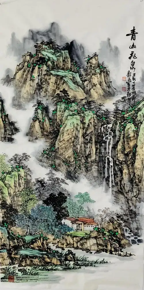 中国画名家——画家余新民山水画欣赏_大山