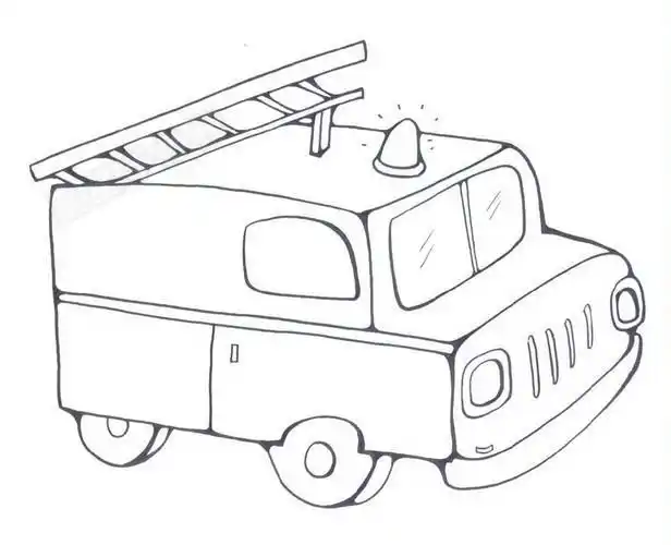 消防车飞机简笔画大图