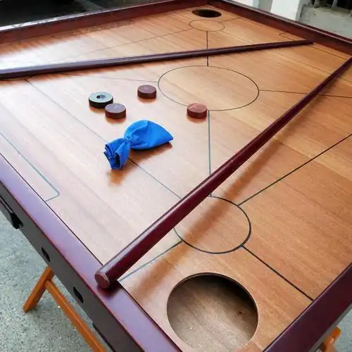 老上海弄堂游戏油漆面康乐球台克朗棋球盘标准家用台球桌红木款 红木