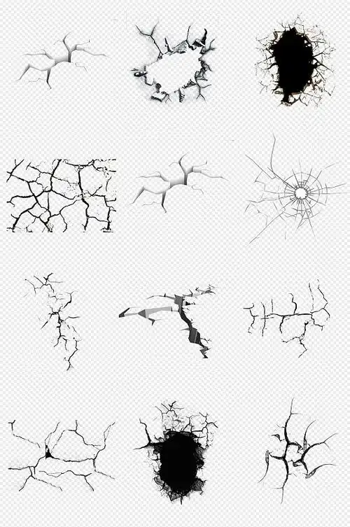 裂纹裂痕破裂撕裂png免抠素材