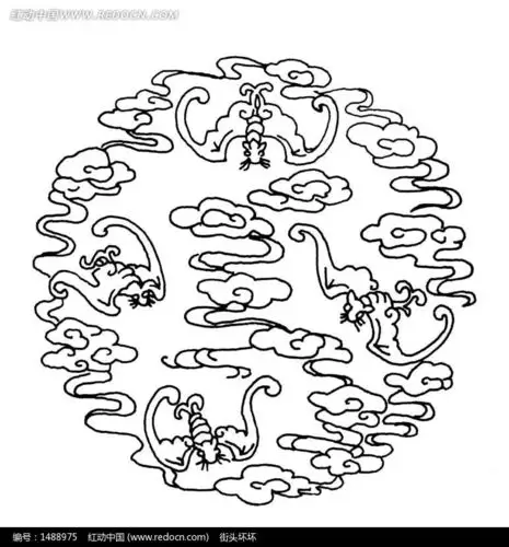 四只蝙蝠组成的吉祥图案