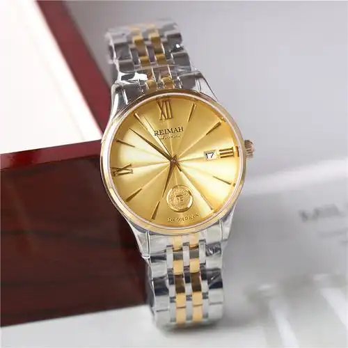 正品reimah雷迈手表男表女表情情侣奢华24k金真钻国产腕表