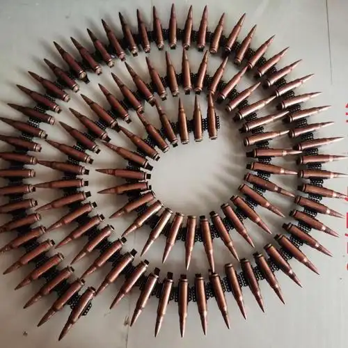 60弹壳工艺品子炮9556弹链军旅收藏纪念品创意礼品战友礼物链子50节