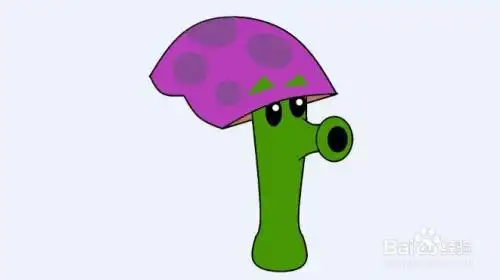 如何用电脑自带画图3d画植物战僵尸胆小菇简笔画