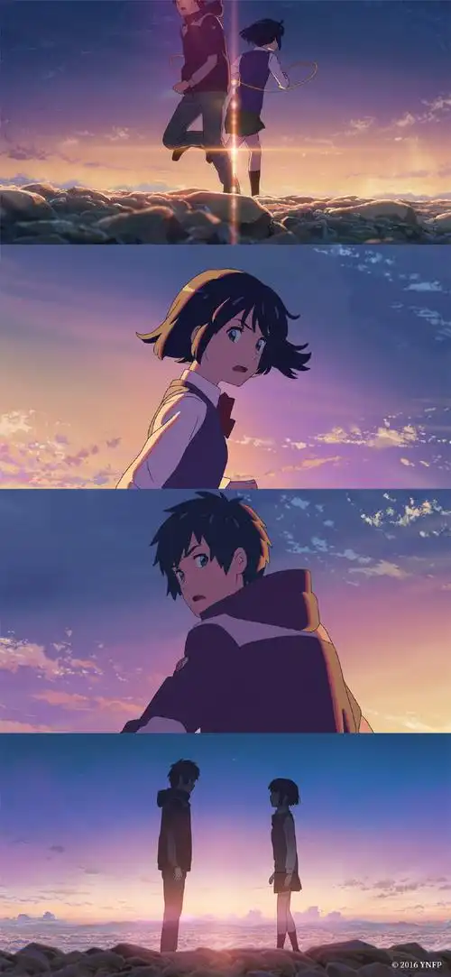 电影#你的名字#全国浪漫热映中!黄昏之时手机壁纸送给大家!