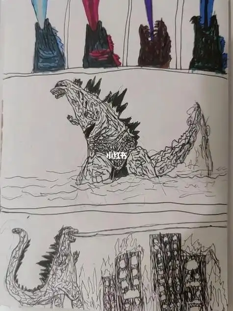 新哥斯拉简笔画