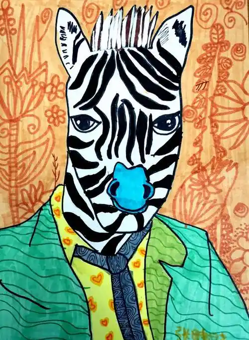 2021年名仕色彩班2轮作品《装饰画动物》