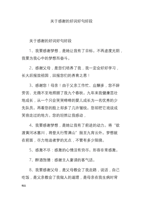 关于感谢的好词好句好段文件.doc