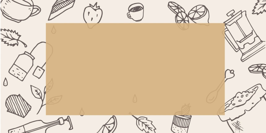 矢量卡通手绘线描涂鸦美食海报背景