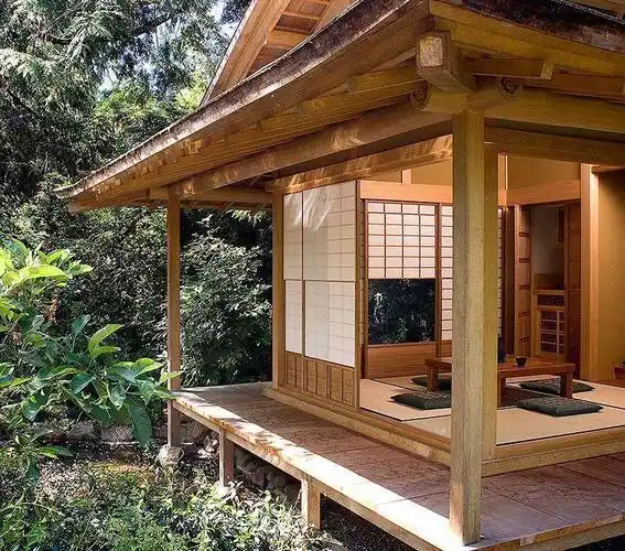 有个院子,比起阳光房,我更想搭建一个小木屋,喝茶休闲夏日乘凉_日式