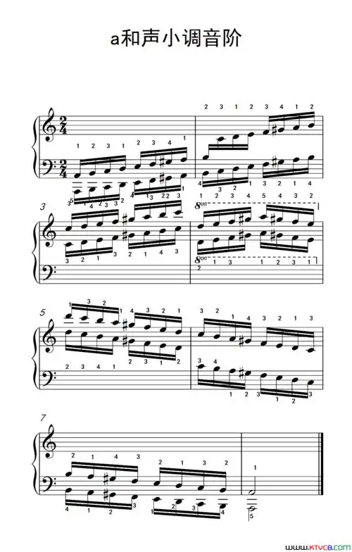 第四级2.a和声小调音阶中央音乐学院钢琴业余考级教程4-6级(第四级 2.