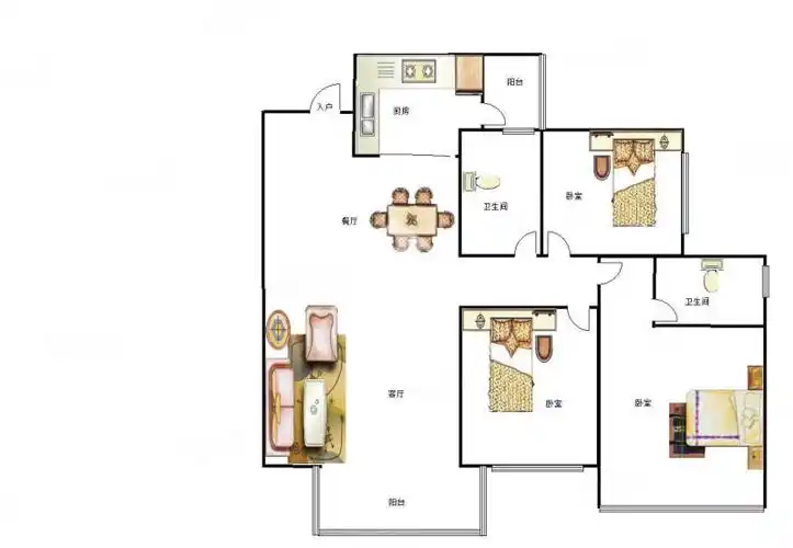 澜月府3室2厅2卫96.58㎡南108万