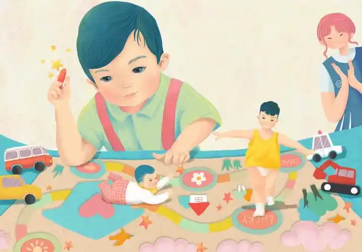 原创插画 记录小朋友的成长