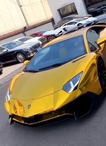 黄金版兰博基尼,剪刀门大牛,车门开了下车的人竟然……是……他