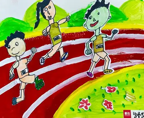 跑步比赛手绘图片
